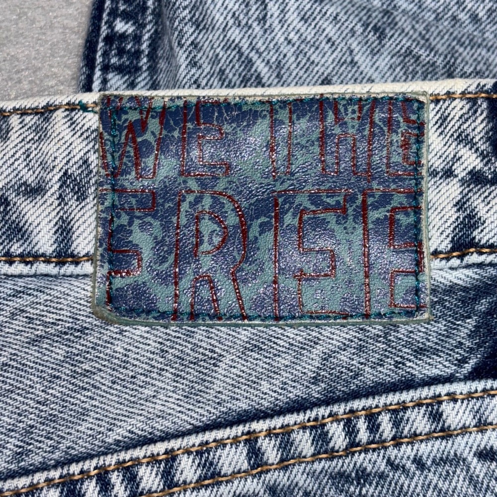 We The Free Jeans Womens 27 Blue Acid Wash High Rise Straight Distressed Denim - Picture 7 of 13